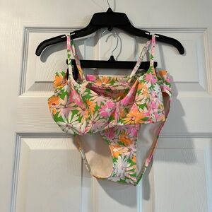 Ninety-Nine Floral Bikini Set in Pink, Orange, and Green